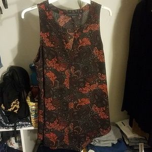 Colorful sleeveless blouse size large